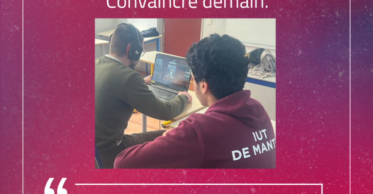Étudiants de l’IUT de Mantes-en-Yvelines s’entraînant à l’entretien d’embauche avec le simulateur WiDiD, avant une rencontre avec des employeurs.